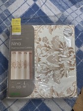 Dunelm Embroidered NINA Thermal Lined Eyelet Curtains 66x54 Inches