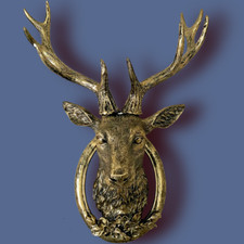 Gold Stag Bust, Antique Gold