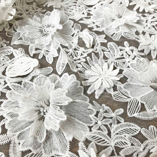 White organza lace fabric - fabric, 3d