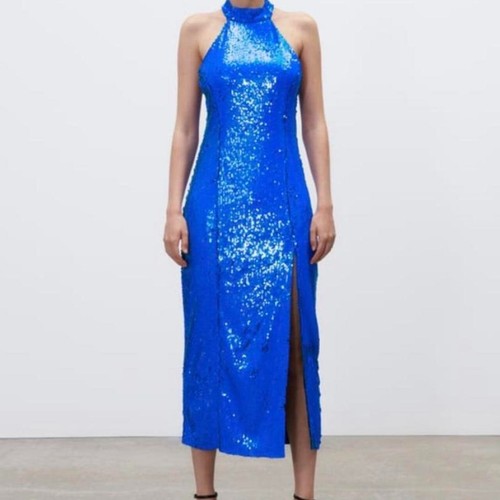 Zara blue halter neck - zara,