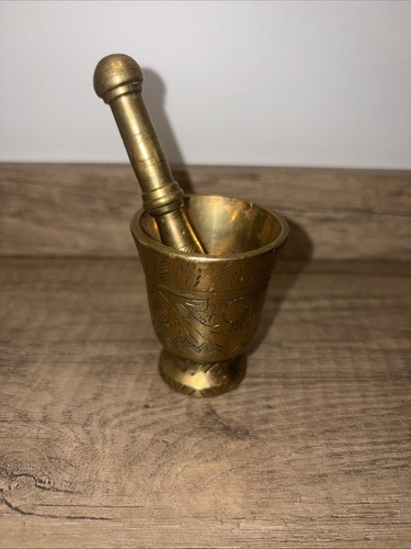 Vintage solid brass mortar - vintage,