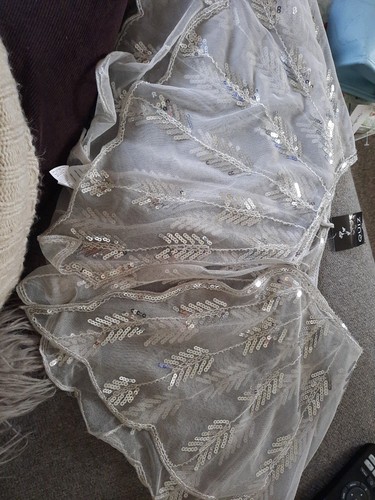 Quiz silver sequin cape size - quiz,