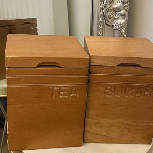 Vintage wooden tea sugar - tea,