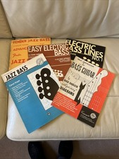 5 Vintage Bass Guitar Instruction Books