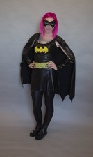 Sexy Batgirl Wet Look Fancy Dress Costume M 12 Superhero Comicon Cartoon