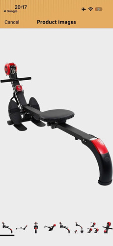 Black red rowing machine with - rowing,