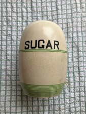 Kleen Kitchen Ware by Sadler Green Striped Sugar Shaker like Streamline 1930’s 