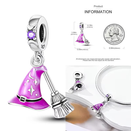 925 sterling silver witches - silver,