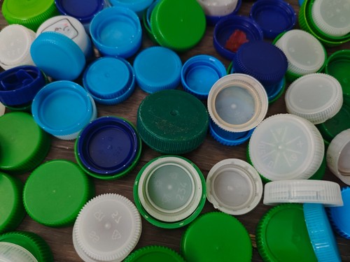 Plastic milk bottle tops - , lids