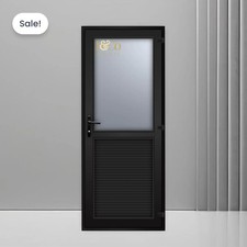 UPVC Single Door Black Half
