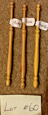 Bobbin Lace (Lot #60) - 3x Named Wood Bobbins