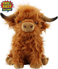 Highland Cow Plush Toy, 11In Highland Fluffy Cow Plush Cuddly Toys, Scottish Hig