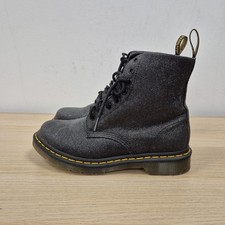 Dr Martens 1460 Pascal Black Glitter Rare Ankle Sparkly Disco Boots Uk 6 Eu 39