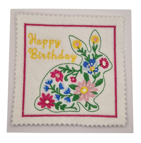 Embroidered birthday flower - embroidered,