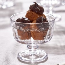 Vintage Footed Glass Bowl Fruit Dessert Trifle Serving Dish Glassware Tableware