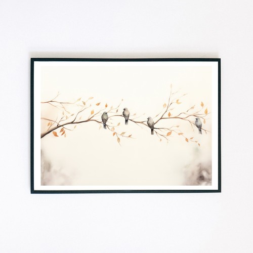 Watercolour birds painting - birds,