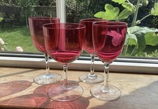 Vintage cranberry wine glasses - vintage,