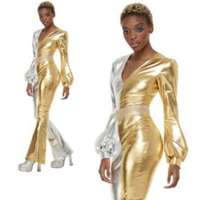 Disco Jumpsuit Female Gold