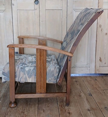 One art deco oak reclining - one,