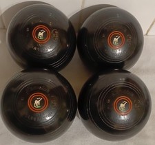 Henselite Super Grip Lawn Bowls Size 4 BIBC 99 Very Good Condition Vintage
