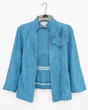 Zara Woman Blue Linen Jacket