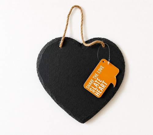 Natural slate heart - natural,