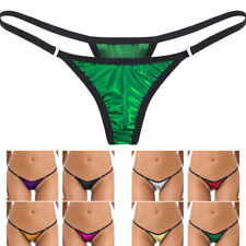 UK Womens Shiny Metallic Micro Thongs Sexy G-String Thong Panties Underwear
