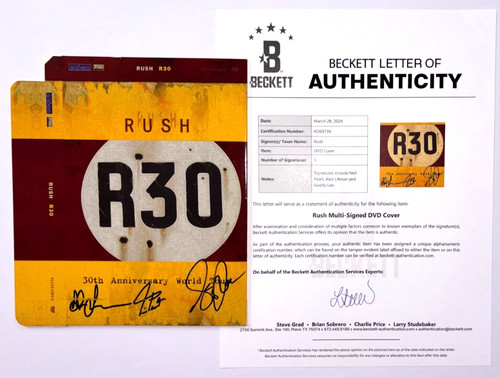 Rush band signed r30 - rush,