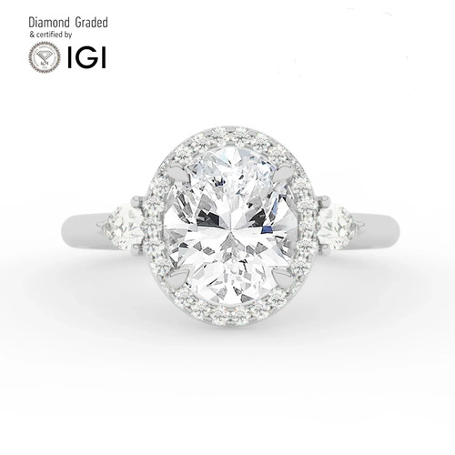 Oval diamond trilogy ring - diamond,