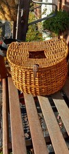 Vintage wicker fishing/foraging/mushroom basket creel, good condition