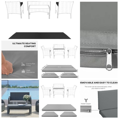 Rattan chair cushion set seat - chair,