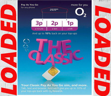 O2 Sim Card New Sealed Classic LOADED WITH £10 CREDIT TRIPLE SIZE SMART SIM