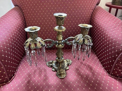 Vintage candelabra crystal - candelabra,