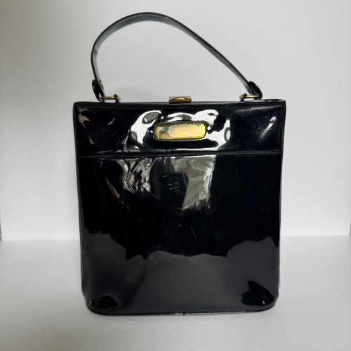 Vintage black patent top - patent,