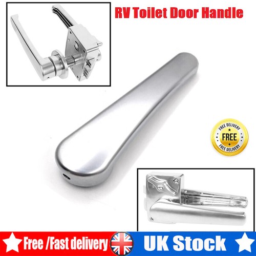 Silver toilet door handle - door,