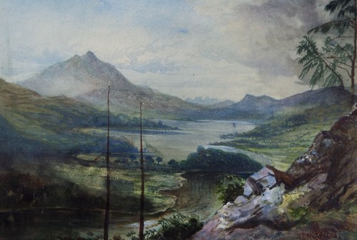 Original watercolour lake - watercolour,, 'lake