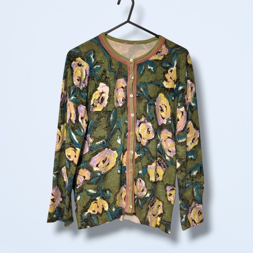 Oasis green floral cotton - green,