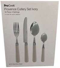 ProCook Provence 16 Piece Ivory Stainless Steel Cutlery Set Brand New