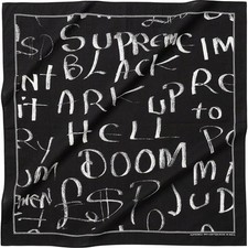 FW20 Supreme Black Arc Bandana Cotton Scarf Original artwork Lee Scratch Perry 