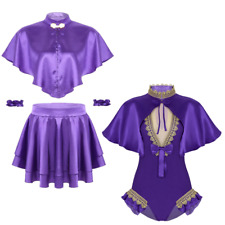 Women Ringmaster Circus Trapeze Artist Cosplay Costume Cape Top Leotard Party UK