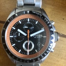 Men’s Fossil Chronograph CH2673 Decker Stainless Steel Bracelet Black Dial Watch