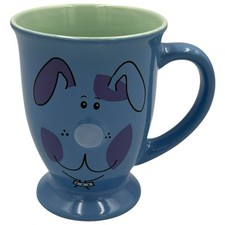 The Home Store BLUE Purple Puppy DOG Face Ceramic Pottery MUG