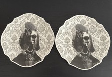 2 Baci Milano I Love Dog Side 20cm Side Plates Basset Hound Dog NEW