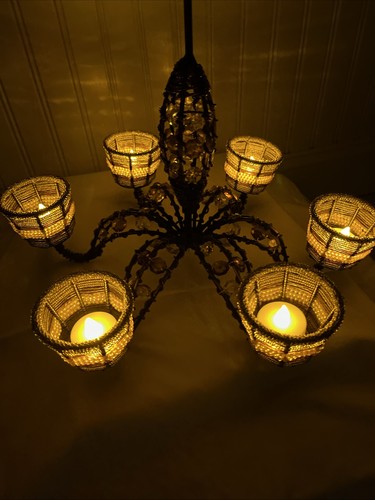 Vtg wrought iron - iron, votive