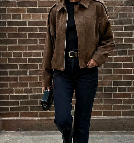 Women brown velvet cropped - brown,