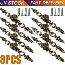 8X Vintage Brass Flower Pull