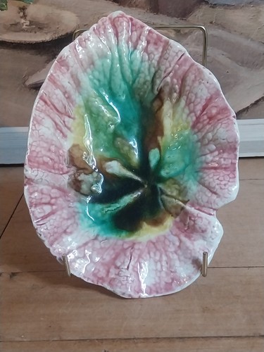 Antique majolica begonia leaf - begonia,