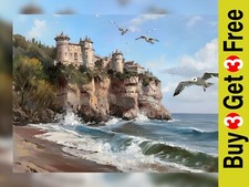 Coastal Castle Seascape 5"x7"