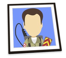 Ghostbusters Ray Film Blue FRAMED ART PRINT Picture Square Artwork