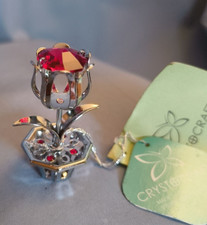 Pink Swarovski Crystal Flower by Crystocraft